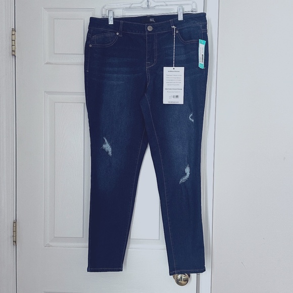 1822 Denim RE:Denim Ankle Skinny Size 14/32 Brand New Recycled Dark Wash Plus - Picture 1 of 8